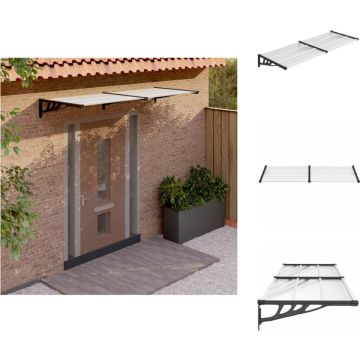 vidaXL Deurluifel - 239 x 90 x 27.5 cm - Holle polycarbonaat platen - Sterk frame - Eenvoudige installatie - Vensterzonwering