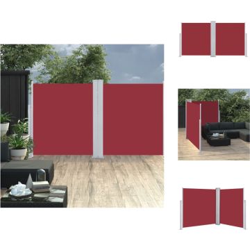vidaXL Tuinscherm - Rode Stof en Grijs Stalen Frame - 170 x 0-600 cm - Uv- en Waterbestendig - Windscherm (tent)