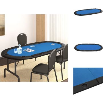 vidaXL Pokertafelblad - Casino kwaliteit - Inklapbaar - Blauw - 208x106 cm - Pokertafel