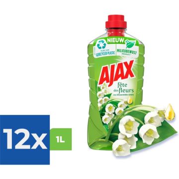 Ajax Allesreiniger Lentebloem 1.25 liter - Voordeelverpakking 12 stuks