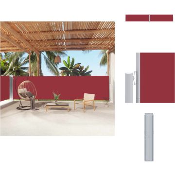vidaXL Zijluifel - Grote - verstelbare luifel voor tuin - terras - balkon - Rood - 160 x (0 - 1000) cm - UV-bestendig polyester - Windscherm (tent)
