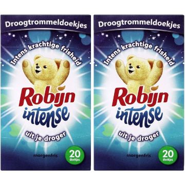 Robijn Droogtrommeldoekjes – Intense Morgenfris 2 x 20 doekjes