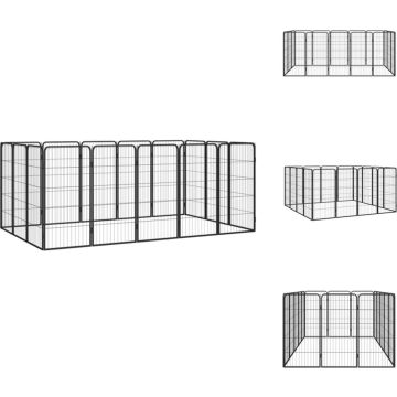 vidaXL Hondenkennel - Stalen Buiten Speelparadijs - 250x150x100 cm - DIY Montage - Kennel