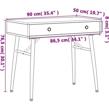 vidaXL-Computerbureau-in-antieke-stijl-met-lade-90x50x76,5-cm-groen