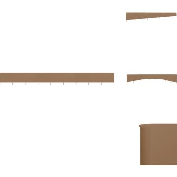 vidaXL Inklapbaar Windscherm - 1200 x 80 cm - Taupe - Nonwoven stof en hout - Windscherm (tent)
