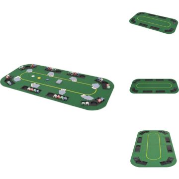 vidaXL Pokertafelblad - Groen - 160 x 80 cm - Inklapbaar - Pokertafel