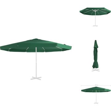 vidaXL Vervangend parasoldoek - 500 cm - Groen - Water- en UV-bestendig - Parasol