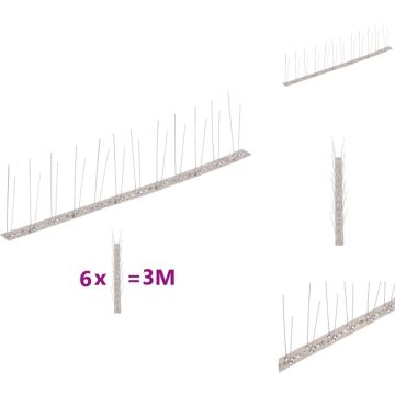 vidaXL Vogelpinnen - Roestvrij staal - 50 x 2.5 cm - Weerbestendig - Afweermiddel
