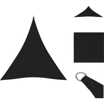 vidaXL Zonnezeil - Driehoek - 5 x 7 x 7 m - Zwart - PU-gecoat oxford stof - Parasol