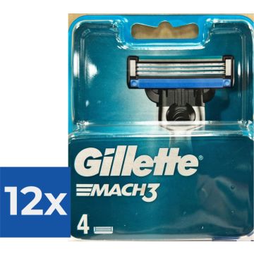 Gillette Scheermesjes Mach3 4 Stuks - Voordeelverpakking 12 stuks