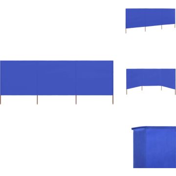vidaXL Inklapbaar 3-panelig windscherm - 400 x 160 cm - Nonwoven stof en hout - Windscherm (tent)