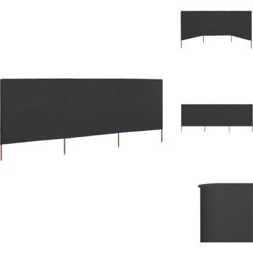 vidaXL Inklapbaar Windscherm - 400 x 120 cm - Vliesstof en Houten Paal - Windscherm (tent)