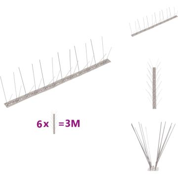 vidaXL Vogelpinnen - Roestvrij Staal - 50 x 2.5 cm - 6 vogelpinnen - Afweermiddel