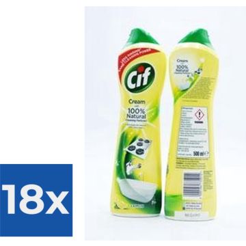 Cif Cream Citrus Schuurmiddel - 500 ml - Voordeelverpakking 18 stuks