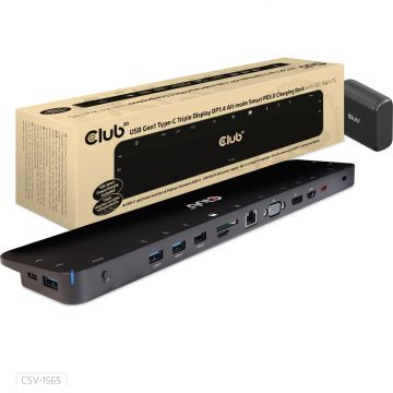 Club3D 4K ChargingDock USB-C -&gt;5xUSB3/DP/HDMI/VGA/LAN 100W retail
