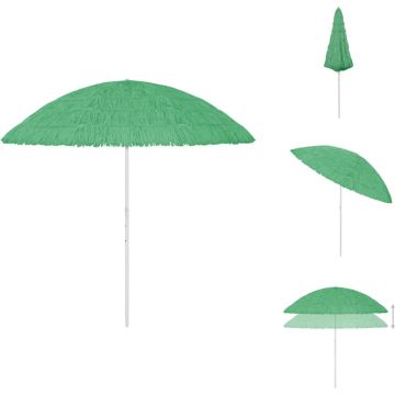 vidaXL Hawaï Parasol Groen - Polyester - 245 cm hoog - 300 cm booglengte - 260 cm diameter - Weer- en uv-bestendig - Parasol