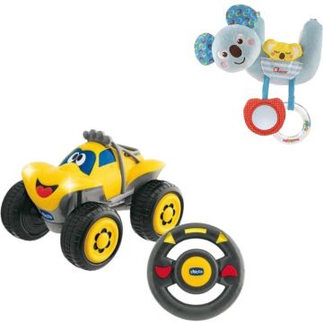 Chicco bundel - Billy BigWheels - Bestuurbare Speelgoedauto - Geel &amp; Rammelaar - Koalabeer - Te bevestigen aan kinderwagen
