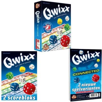 Spellenbundel - 3 stuks - Dobbelspel - Qwixx &amp; 2 extra scoreblocks &amp; Qwixx Connected