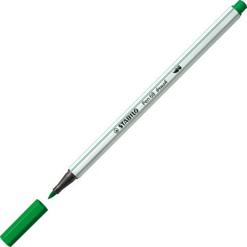 STABILO Pen 68 Brush - Premium Brush Viltstift - Met Flexibele Penseelpunt - Smaragd Groen - per stuk