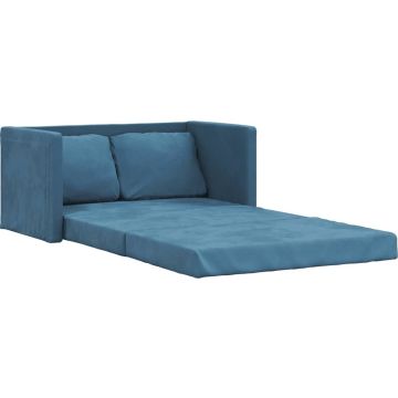 vidaXL-Slaapbank-vloermodel-2-in-1-122x204x55-cm-fluweel-blauw