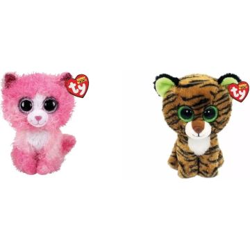 Ty - Knuffel - Beanie Boo's - Reagan Cat &amp; Tiggy Tiger