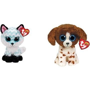 Ty - Knuffel - Beanie Boo's - Atlas Fox &amp; Muddles Dog