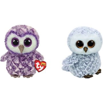 Ty - Knuffel - Beanie Boo's - Moonlight Owl &amp; Owlette Owl