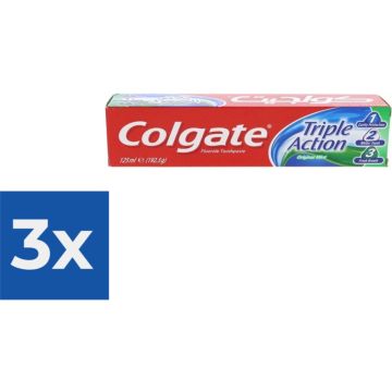 Colgate Tandpasta Triple Action Mint 125 ml - Voordeelverpakking 3 stuks