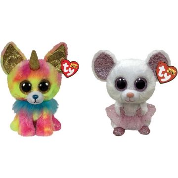 Ty - Knuffel - Beanie Boo's - Yips Chihuahua &amp; Nina Mouse