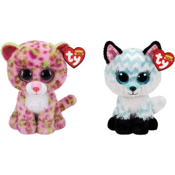 Ty - Knuffel - Beanie Boo's - Lainey Leopard &amp; Atlas Fox