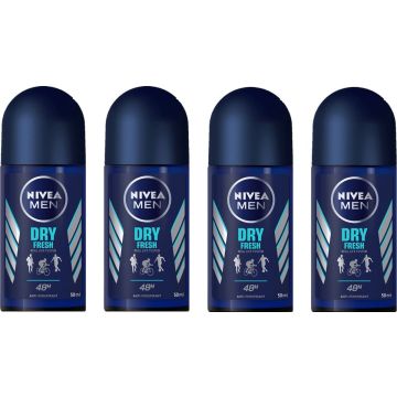 NIVEA MEN Deo Roller - Dry Fresh - 4 x 50 ml