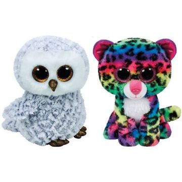 Ty - Knuffel - Beanie Boo's - Owlette Owl &amp; Dotty Leopard