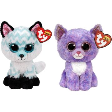 Ty - Knuffel - Beanie Boo's - Atlas Fox &amp; Cassidy Cat