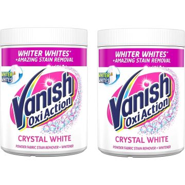 Vanish Oxi Action Poeder - Vlekverwijderaar Voor Witte Was - Crystal White - 940 Gram x 2