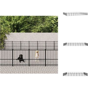 vidaXL Hondenhok Huisvesting - 970 x 873 x 100 cm - Stalen Stangen - Kennel