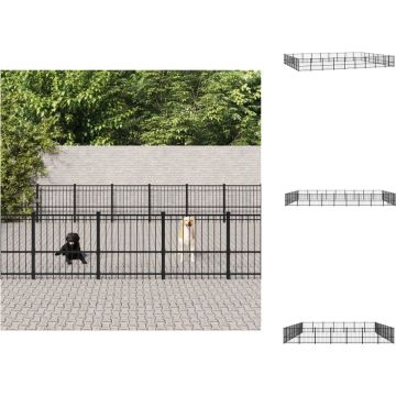 vidaXL Hondenhok Hondenkennel - 873 x 679 x 100 cm - Gepoedercoat staal - Kennel