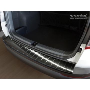 Avisa Zwart RVS Achterbumperprotector passend voor Skoda Karoq 2017- 'Ribs'