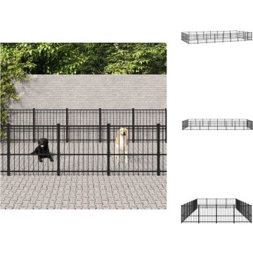 vidaXL Hondenhok Hondenkennel - Stalen Stangen - Gepoedercoat Staal - 776 x 388 x 100 cm (L x B x H) - Kennel