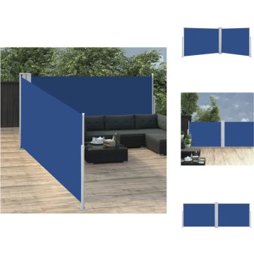 vidaXL Zijluifel - Grote - verstelbare tuinscherm - Blauw - 100 x (0 - 1000) cm - Uv-bestendig polyester - Windscherm (tent)