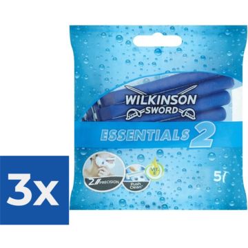 Wilkinson Wegwerpscheermesjes Essentials 2 For Men 5 stuks - Voordeelverpakking 3 stuks