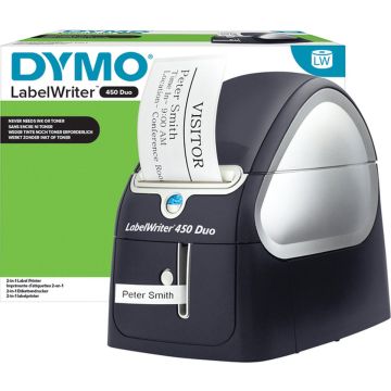 DYMO LabelWriter 450 Duo-labelmaker | Directe thermische labelprinter | Snel afdrukken van labels, barcodes en meer | Drukt zowel op LW-labels als plastic D1-labels af