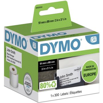 DYMO originele LabelWriter Afspraak-/naambadgekaartjes (niet-zelfklevend) | 51 mm x 89 mm | 300 labels | voor LabelWriter-labelmakers
