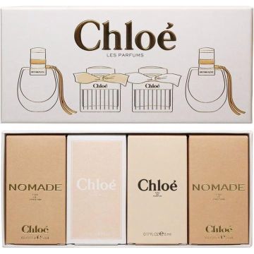 Chloe miniatuur geuren - 2 x Chloe Nomade Eau de Parfum 2 ml + Chloe Eau de Toilette 5 ml + Chloe Eau de Parfum 5 ml - Damesparfum