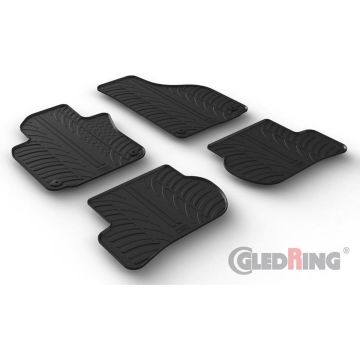 Gledring Rubbermatten passend voor Volkswagen Golf V 2003-2008 / Jetta 2005-2011 / Golf VI 2008-2013 / Scirocco 2008- (T profiel 4-delig + ronde&amp;ovale montageclips)