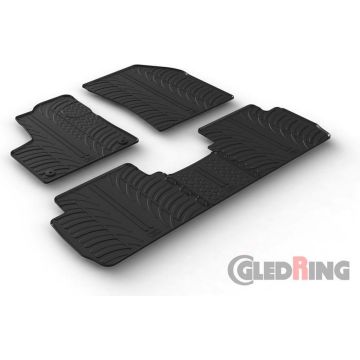 Gledring Rubbermatten passend voor Peugeot 5008 5/2017- (T profiel 5-delig + montageclips)
