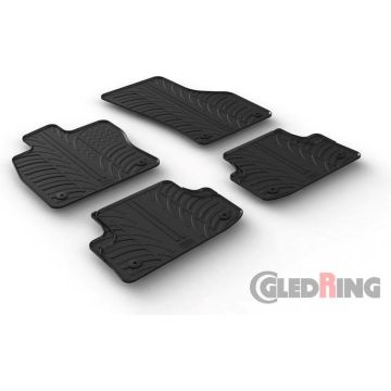 Gledring Rubbermatten passend voor Audi A3 HB/Sportback/Sedan 2012- (T profiel 4 delig + montageclips)