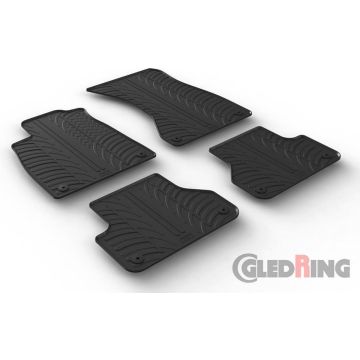 Gledring Rubbermatten passend voor Audi A4 11/2015- (T profiel 4-delig + montageclips)