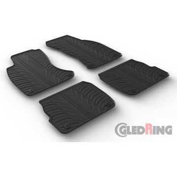 Gledring Rubbermatten passend voor Audi A6 1997-2004 (T profiel 4-delig + montageclips)