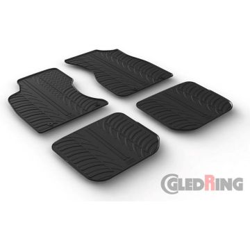 Gledring Rubbermatten passend voor Audi A4 1996-2000 (T profiel 4-delig + montageclips)