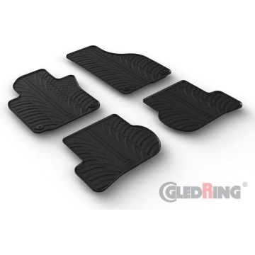 Gledring Rubbermatten passend voor Skoda Octavia II 2004-2012 (T profiel 4-delig + montageclips)